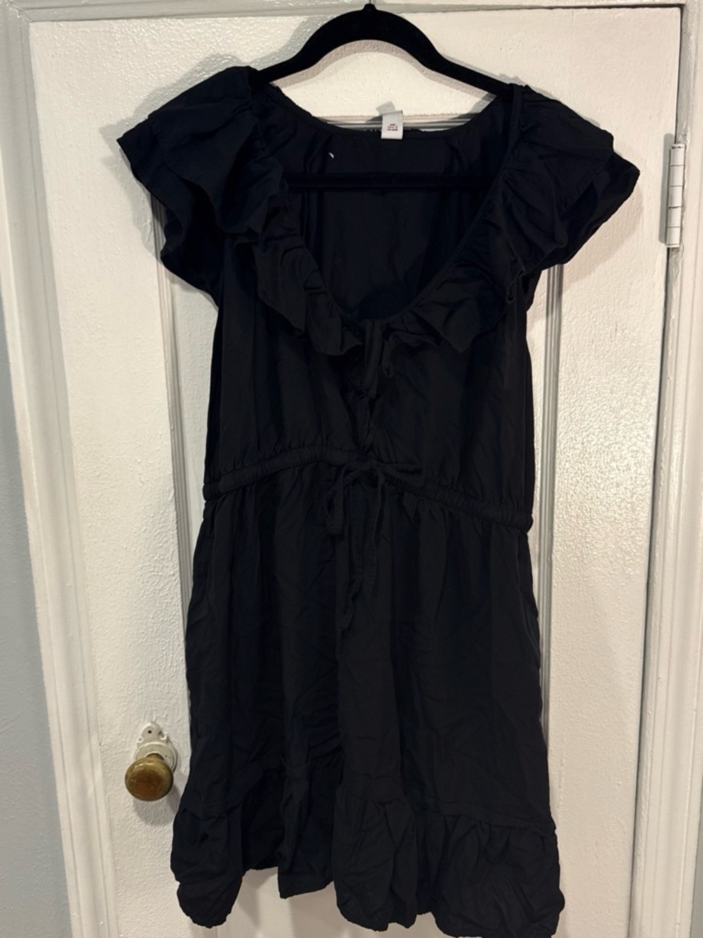 Old Navy Black Ruffle-Trim Mini Dress